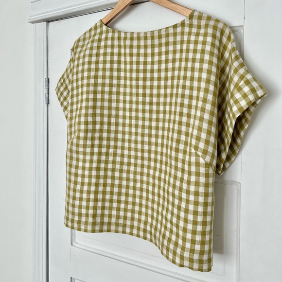 GORDES Boxy Linen Top – Gingham - Picture 2 of 4